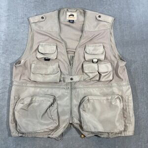 HUMVEE‎ Mens  2XL Khaki Mesh Utility Fishing Hunting Vest Pockets